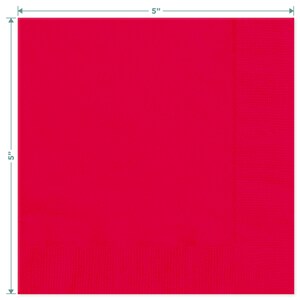 Ruby Red Paper Dessert Plates and Beverage Napkins, Solid Red Party ...