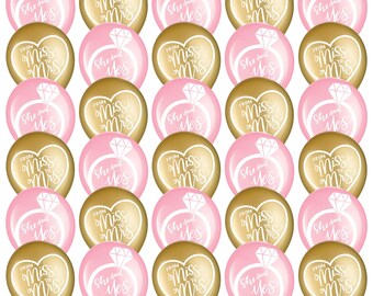 Bridal Party Supplies - Miss To Mrs. Latex Balloon Wedding and Bridal Shower Decorations in Pink and Gold, 30 Count