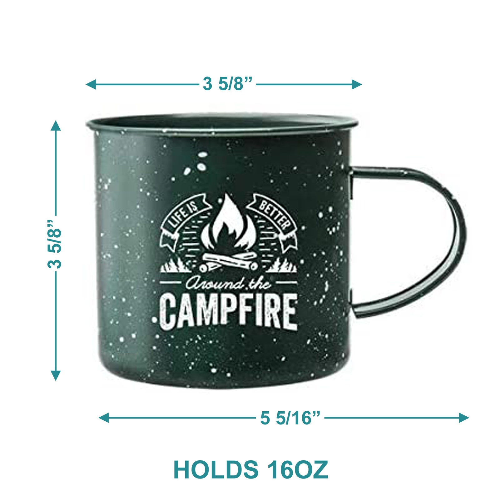 Enamel Camping Coffee Mug Large Tin Cup 16 Ounce Etsy