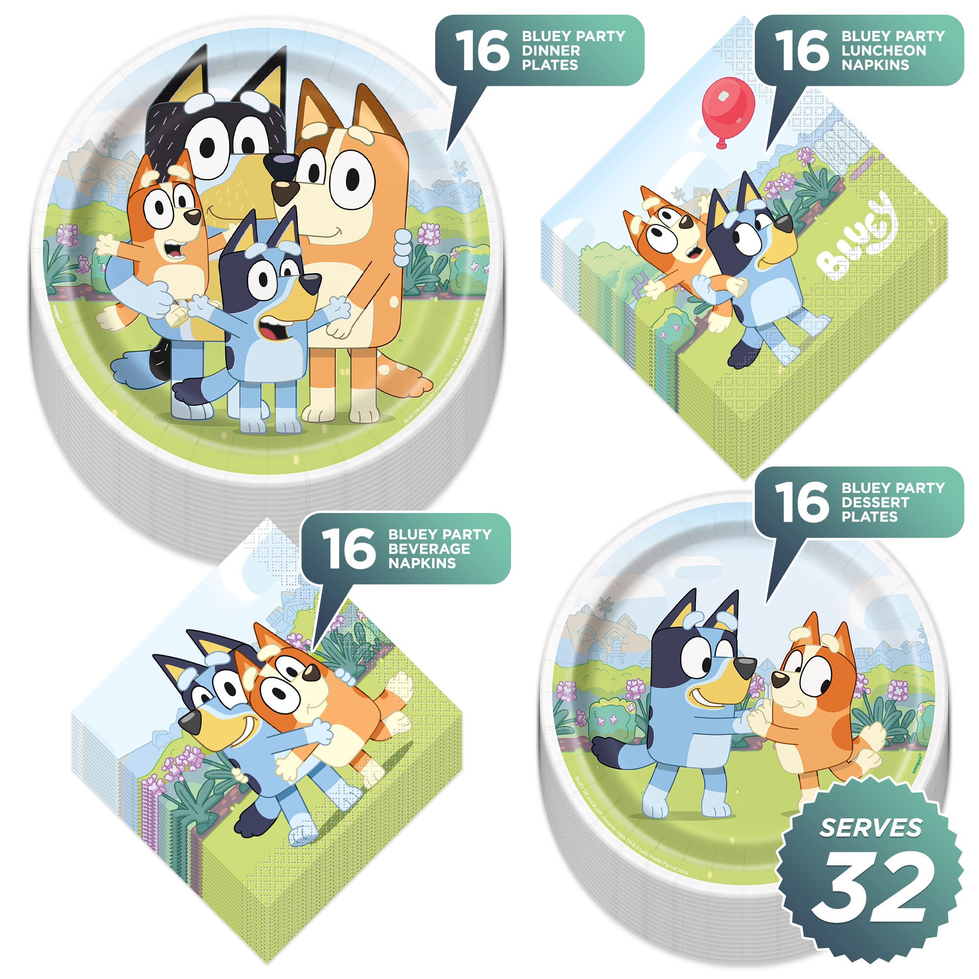 Bluey Plates & Napkins Set