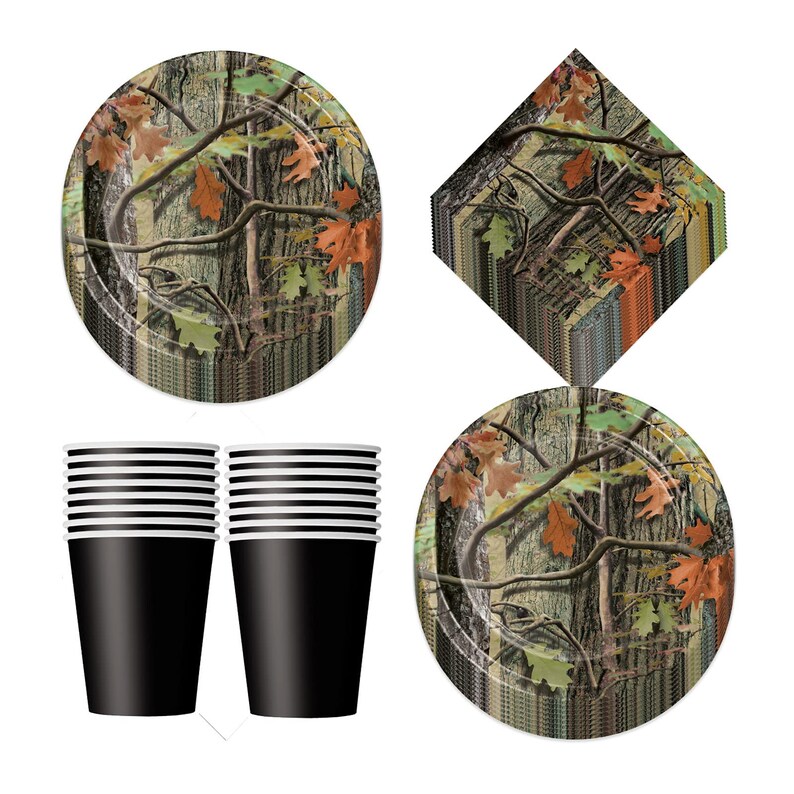 Camouflage Party Supplies Hunting Camo Paper Dessert Plates Etsy