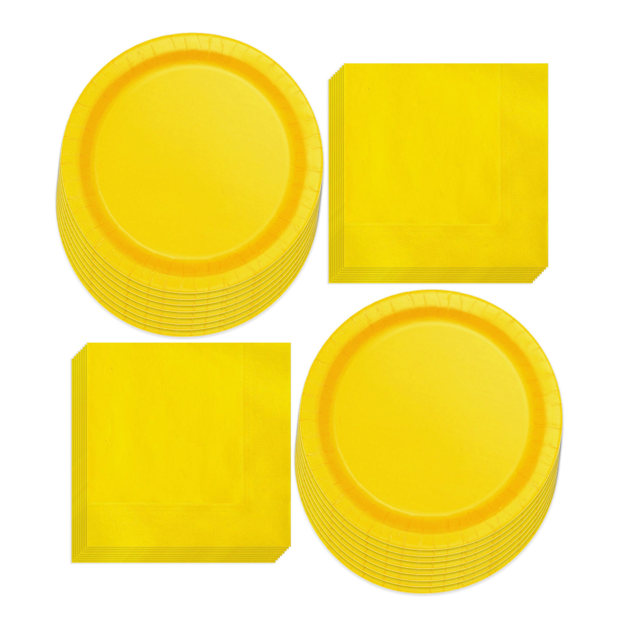 Yellow paper plates and napkins discount