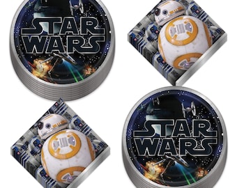 Star Wars Party Dinner Set – Plates and Napkins, Serves 16