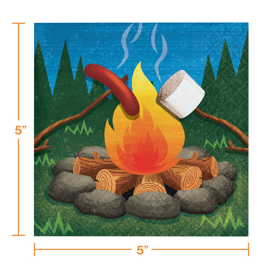 Camping Party Paper Dessert Plates and Beverage Napkins Etsy