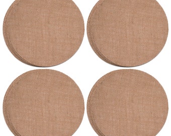 Burlap Round Placemats - 12" Diameter Burlap Circle Rustic Table Decorations (Set of 24)