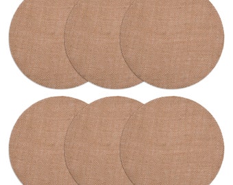 Rustic Burlap Round Placemats - 12" Diameter Burlap Circle Rustic Table Decorations (Set of 6)