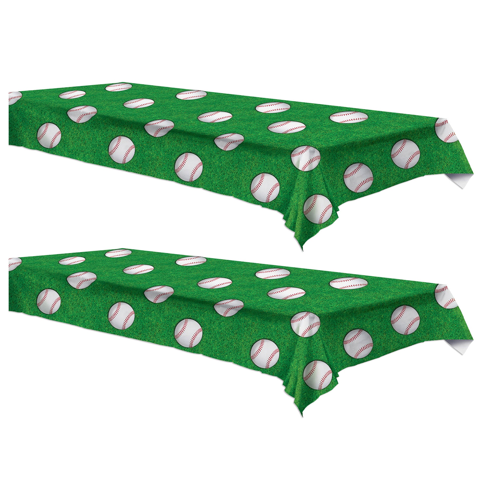 Baseball Party Table Covers 54 x 108 2 Pack