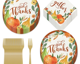 Amazon Disposable Thanksgiving Dinnerware DaYammi 210Pcs