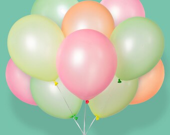 Neon Colored Latex Balloon Set, 12 Inch Size, 10 Count