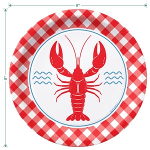 Crawfish Party Tableware - Round Paper Dinner Plates, Dessert Plates