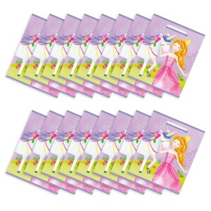 Magical Princess Birthday Party Plastic Loot Bags & Party Favor Bags, 11 Inch Size, 16 Count