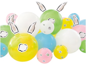 Spring Pastels Dainty Easter Rabbit Balloon Table Centerpiece Party Decoration Set