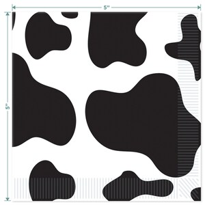 Cow Print Party Pack - Black and White Cow Paper Dessert Plates ...
