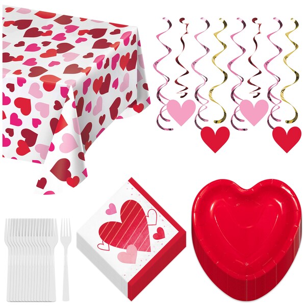 Valentine Party Paper Plates Etsy