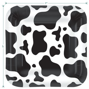 Cow Print Party Pack - Black and White Cow Paper Dessert Plates ...