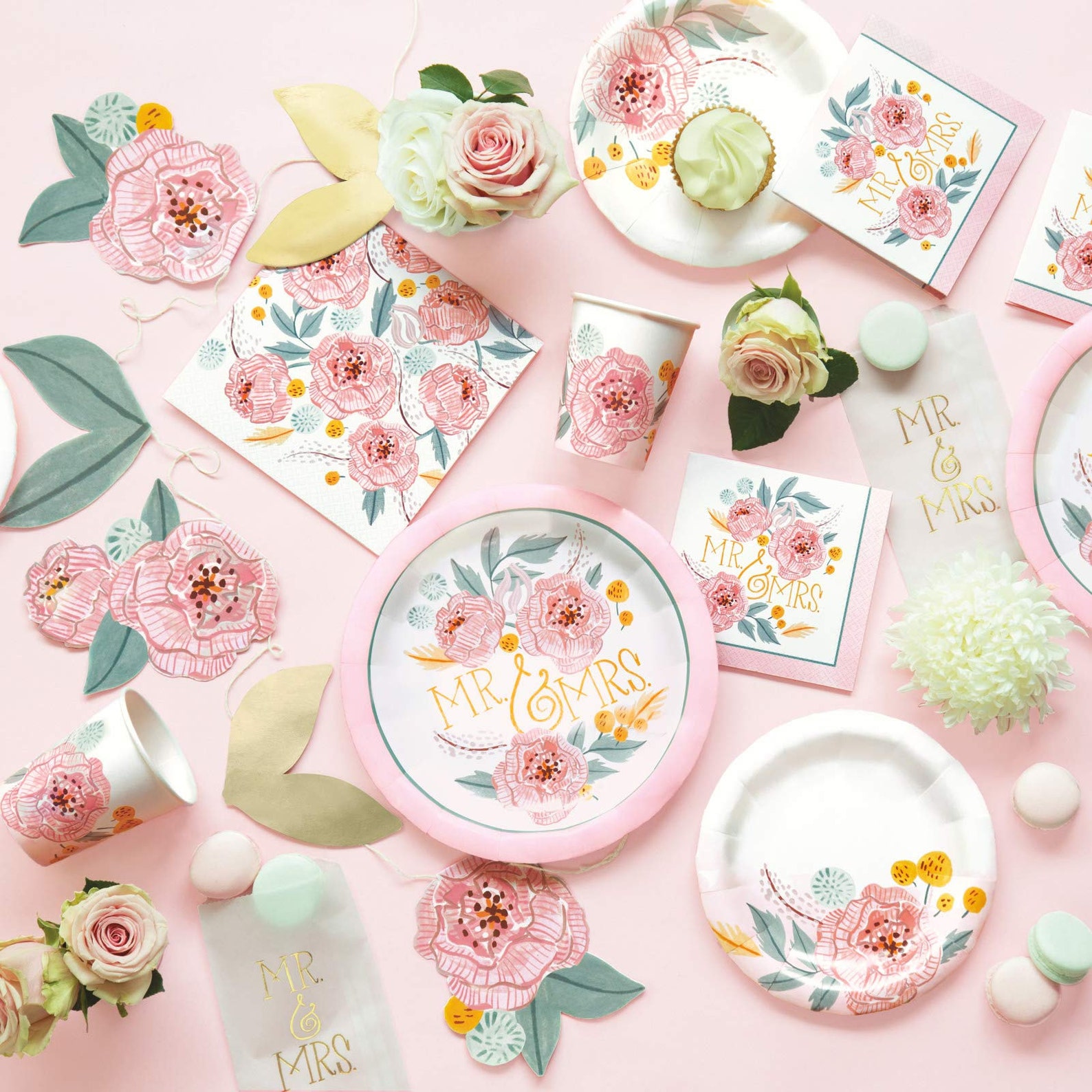 Pretty Painted Florals Dessert Pack Paper Plates Napkins Etsy