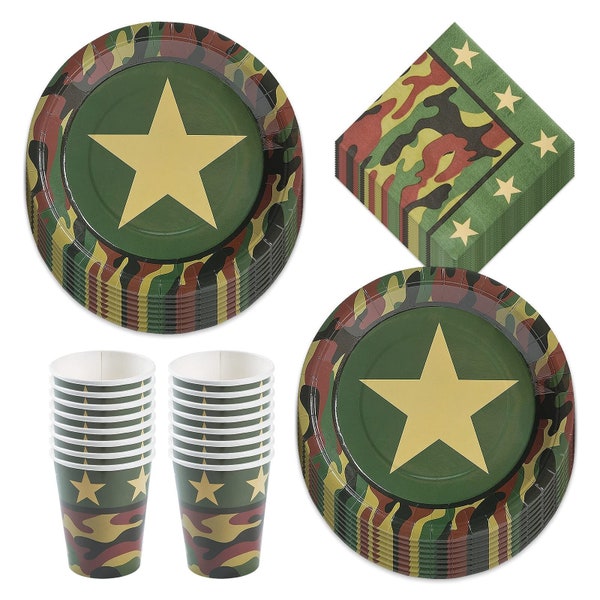 Camo Paper Plates Napkins Etsy