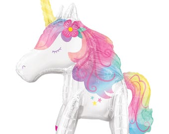 Enchanted Unicorn Air-Filled Foil Sitter Balloon Birthday Party Decoration