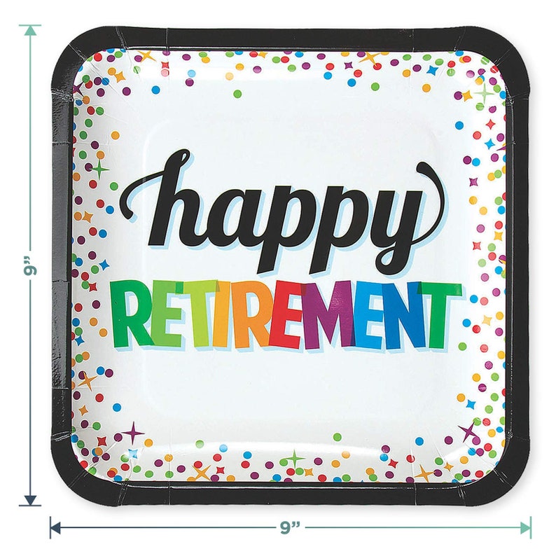 Happy Retirement Party Paper Dinner Plates and Lunch Napkins Etsy