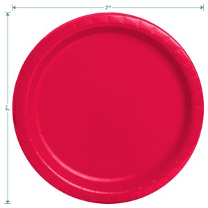 Ruby Red Paper Dessert Plates and Beverage Napkins, Solid Red Party ...