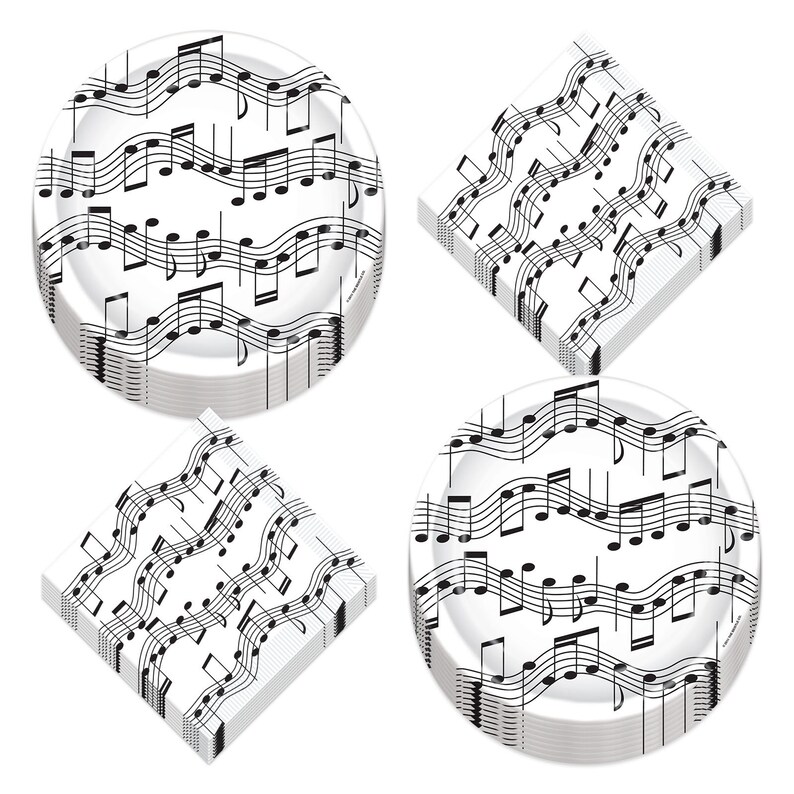 Musical Party Music Note Paper Dinner Plates and Lunch Napkins Etsy