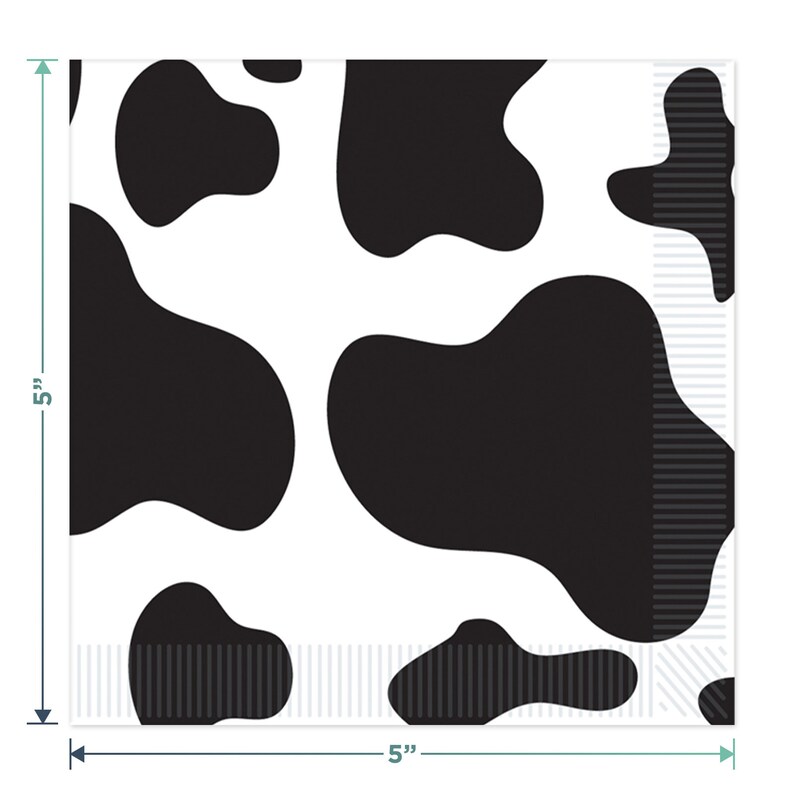 Cow Print Party Pack Black and White Cow Paper Dessert - Etsy