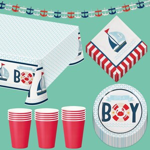 Nautical plates and napkins for baby shower deals