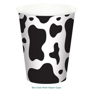 Cow Print Party Pack - Black and White Cow Paper Dessert Plates ...