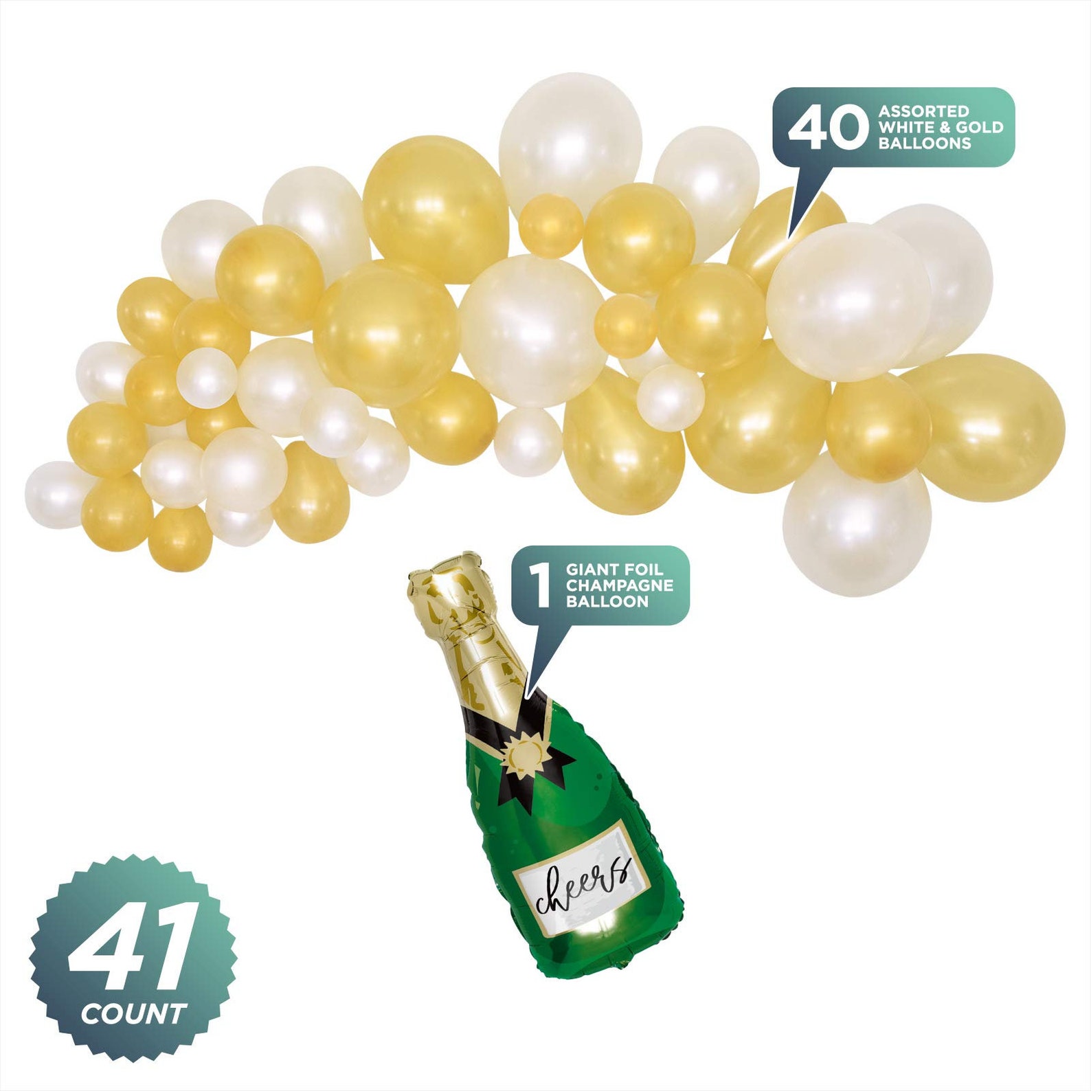 Champagne Balloon Cascade Arch Decoration Kit 1 Giant Foil Etsy