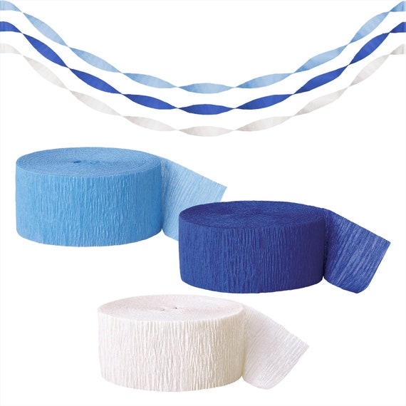 Oktoberfest Party Blue and White Crepe Paper Streamer Decorations