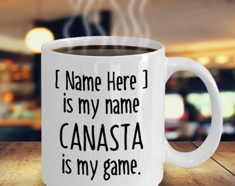Personalized canasta coffee mug, canasta gift, funny canasta gift, canasta coffee cup, Birthday mug, Christmas mug, Sarcastic mug