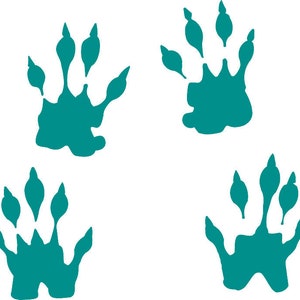 chipmunk,  red squirrel, grey squirrel   track decals foot prints