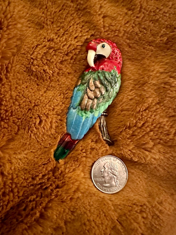 Metal Parrot Brooch - image 4