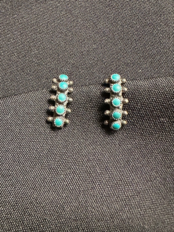 Sterling Turquoise Earrings - image 1