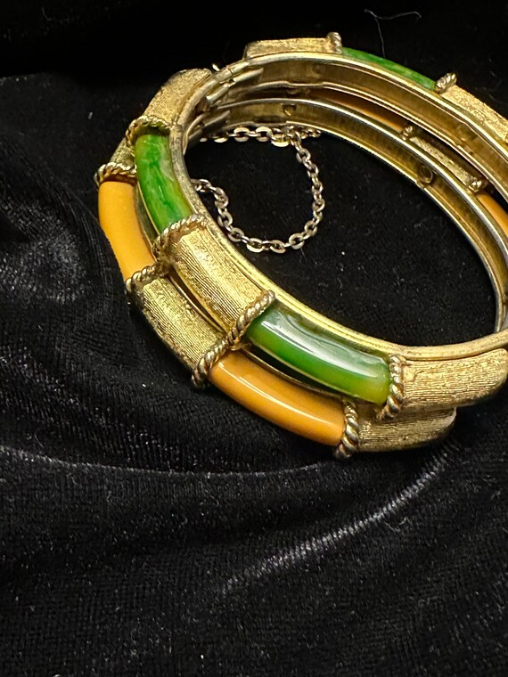 Vintage Bakelite Bracelets: Butterscotch & Spinac… - image 9