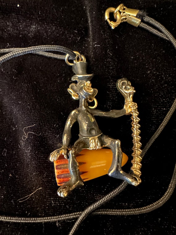 Bakelite Figural Man Necklace - image 3