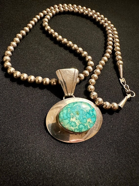 Sterling Necklace with Turquoise Pendant