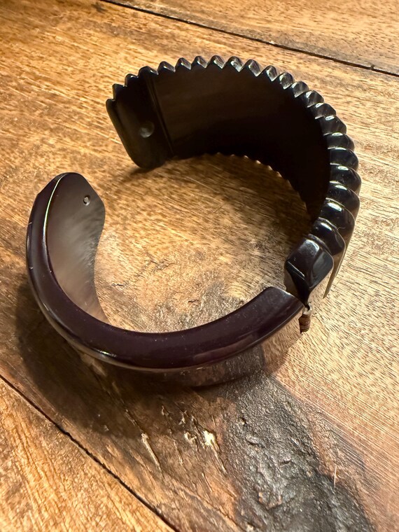 Ebony Black Plastic Bangle Bracelet: Runway Style - image 10
