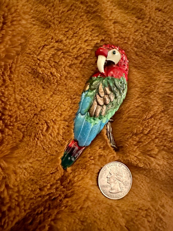 Metal Parrot Brooch - image 3