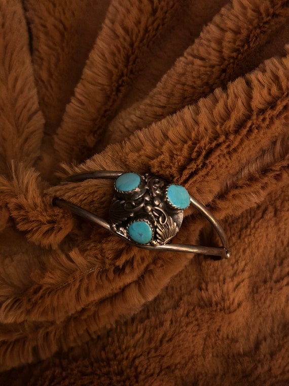 Turquoise Sterling Cuff Bracelet - image 7