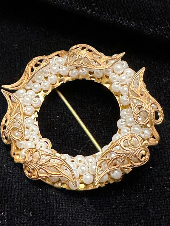 Miriam Haskell Wreath Brooch - image 3