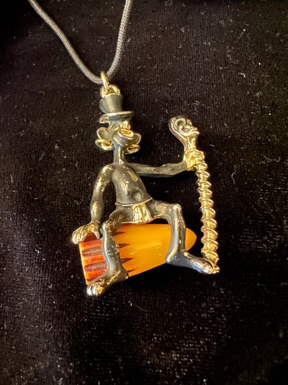 Bakelite Figural Man Necklace - image 1
