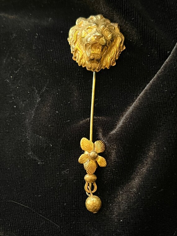 Miriam Haskell Gold Tone Stick Hat Pin - image 7