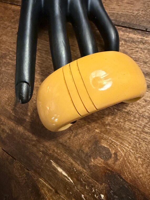 Egg Yolk Bangle Bracelet: Wide Plastic Cuff - image 9