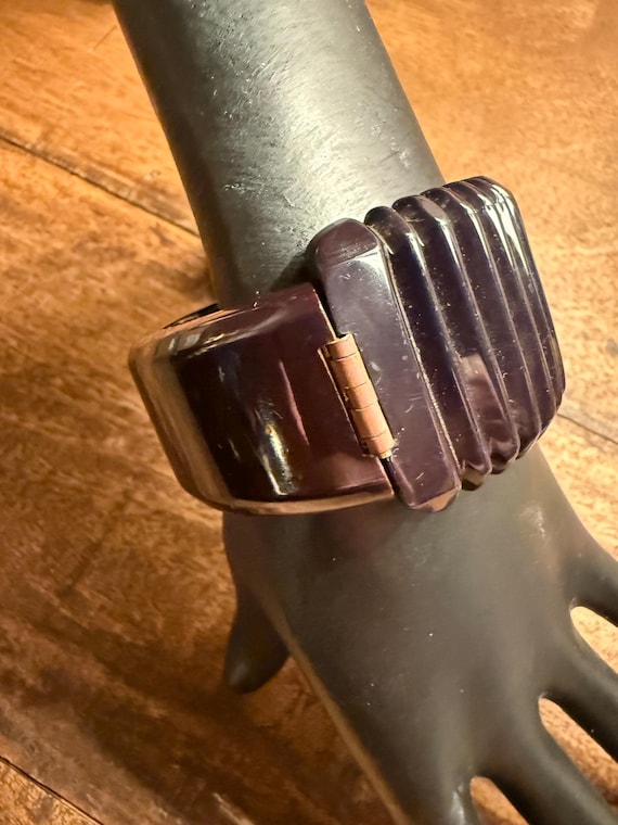 Ebony Black Plastic Bangle Bracelet: Runway Style - image 3