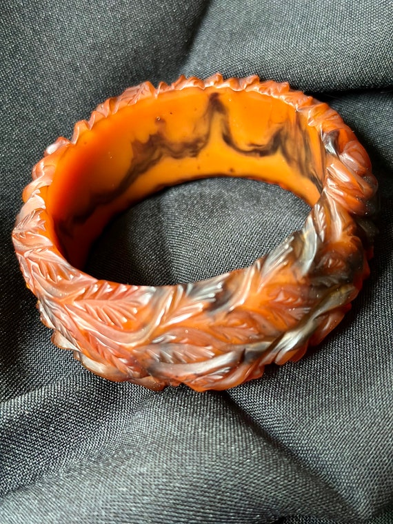 Bakelite End of Day Bangle-Inscribed