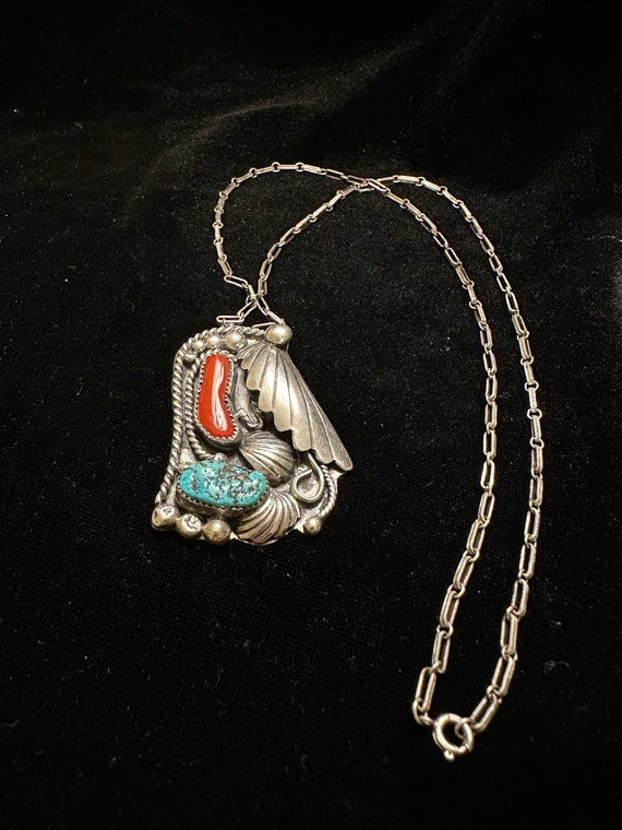 Native American Sterling Pendant - image 1