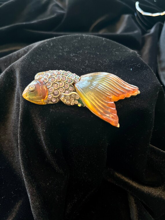 Rhinestone Sea Animal Gold Fish Brooches Party Brooch For Women Jewelry Pin  Gift