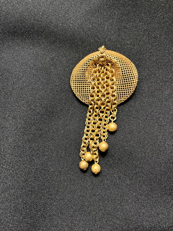 Miriam Haskell Gold Tone Brooch