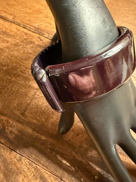 Ebony Black Plastic Bangle Bracelet: Runway Style - image 2